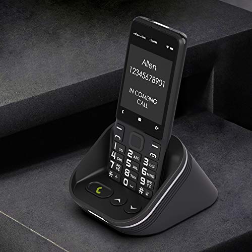 TIANHOO Cell Phone for Seniors 4G/LTE Unlocked, Senior Cell Phone Unlocked, Dual Card Dual Standby, SOS Button, 4G Senior Phone Unlocked with Charging Dock Speaker (Black)