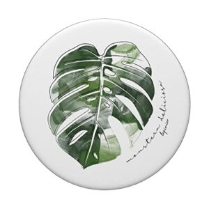 Window Leaf Monstera Variegata Plant Leaf Cute PopSockets Swappable PopGrip