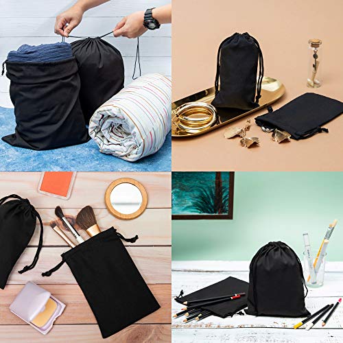 DR Cotton Blend Drawstring Bags for Storage, Shoes, Wardrobe, Pantry, Travel and Organization (7 x 12 inch - 12 pack)