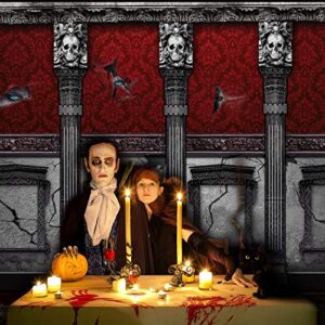Sumind Halloween Gothic Backdrop Decoration Halloween Photography Background Gothic Mansion Room Scene Setters Banner Halloween Haunted House Party Decoration 72.8 x 43.3 Inch