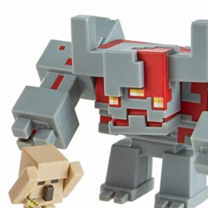 Mattel Minecraft Dungeons Redstone Monstrosity Mangle with Redstone Monstrosity, Armored Valorie, Iron Golem, Summoned Wolf, Battle in a Box, Gift for Kids Age 6 and Older