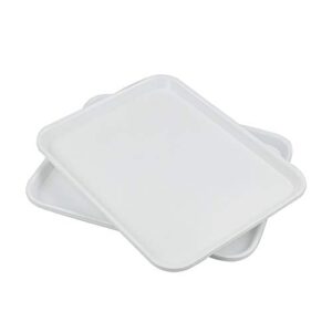 nesmilers plastic fast food trays, cafeteria trays, 4 pack serving trays (white)