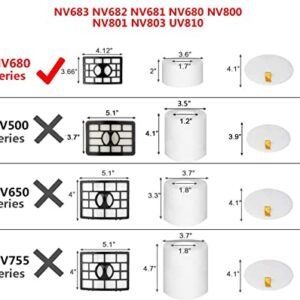 ConPus 2 HEPA + 2 Foam & Felt Filters for Shark Rotator DuoClean Powered Lift Away Speed Vacuum NV680, NV681, NV682, NV683, NV800, NV801, NV803, UV810, Compare to Part # XFF680 &XHF680 Replacement filter set