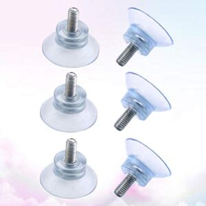 DOITOOL Suction Cup Hooks Mini Suction Cups 6pcs Suction Cup PVC Suction Cup Sucker Pads Furniture Suction Cup with Screws for Home Table (6x13) Window Suction Cups Shower Suction Hooks