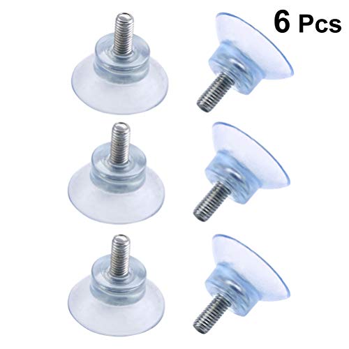 DOITOOL Suction Cup Hooks Mini Suction Cups 6pcs Suction Cup PVC Suction Cup Sucker Pads Furniture Suction Cup with Screws for Home Table (6x13) Window Suction Cups Shower Suction Hooks