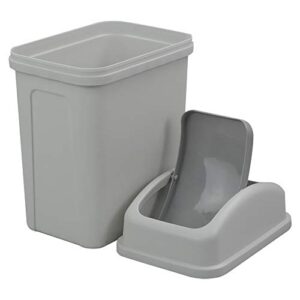 minekkyes 3 gallon plastic garbage can, kitchen trash can with lid, 1 pack (grey)
