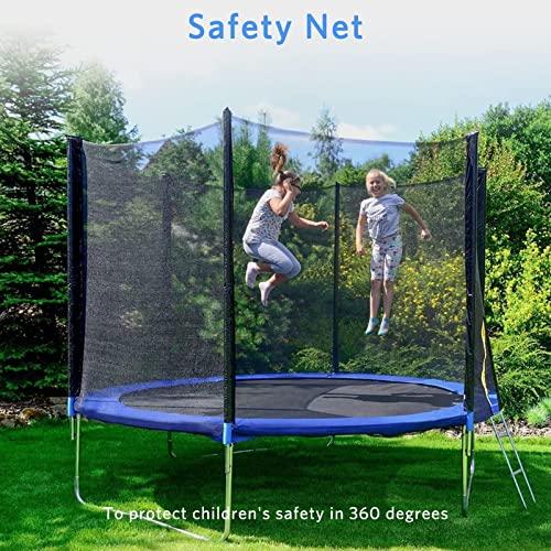 Trampoline 10FT 12FT 14FT 15FT Recreational Trampolines with Safety Enclosure Net&Basketball Hoop, ASTM Approved Combo Bounce Outdoor Waterproof Trampoline with Ladder for Kids and Adult