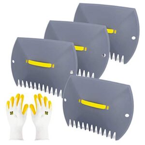 jardineer leaf scoops and claws, lightweight leaf grabber claws, yard scoops for leaves, grass, lawn clippings, twigs or debris (2 pack)