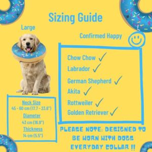 Dog Donut Collar | Great Alternative to a Traditional Dog Cone or a Soft Dog Cone Collar | Our Inflatable Dog Cone is an Excellent Cone for Dogs After Surgery | Dog Cones for Large Dogs (Blue)