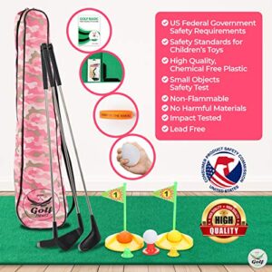 (Lab Tested) - Premium Kids Golf Clubs 3-5 - Kids Golf Set - Toy Golf Set - Toddler Golf Set - Golf Toys for Kids - Mini Golf Set - Baby Toddler Golf Clubs - Plastic Play Golf Clubs - Age 2 3 4 5 6