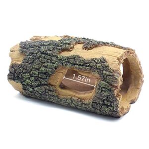 Aihotim Log Resin Hollow Tree Trunk Ornament, Fish Tank Decoration Wood House Aquarium Hideout Caves Decorations for Betta, Turtles, Small Lizards, Reptiles, Amphibians up to 20 Gallon Tank