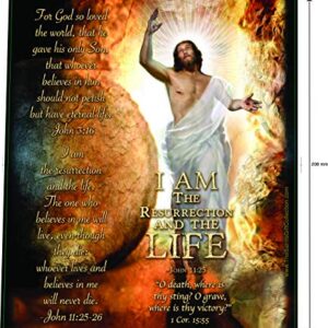 I Am The Resurrection, LED Flameless Devotion Prayer Candle, Religious Gift, 6 Hour Timer for More Hours of Enjoyment and Devotion! Dimensions 8.1875" x 2.375"
