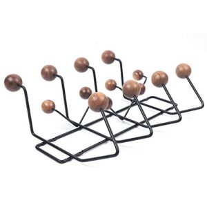 Practical Coat Rack, Hang It All Wall Hanger Coat Rack Solid Walnut Wooden Balls Wood Modern Wall Mounted Coat Hooks with Painted Solid Wooden Balls Classic Mid Century Coat Rack(Candy Hook)