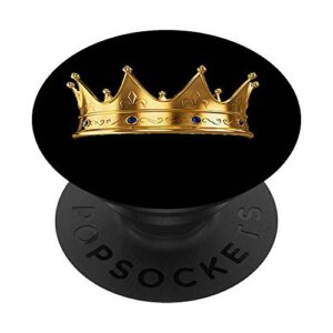 cool king crown design royalty symbol gift on black popsockets grip and stand for phones and tablets