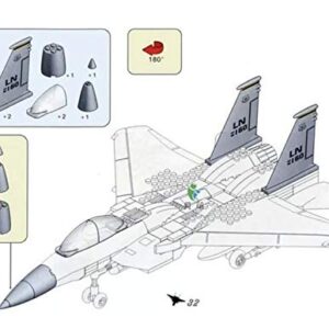 General Jim's Military Building Blocks Plane - F-15 Eagle Fighter Model Building Blocks Toy Plane - F15 Model Plane Play Set Great for Teens and Adults