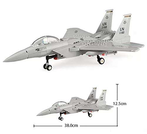 General Jim's Military Building Blocks Plane - F-15 Eagle Fighter Model Building Blocks Toy Plane - F15 Model Plane Play Set Great for Teens and Adults