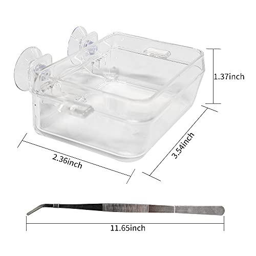 Moduoduo Chameleon Bowl and a Reptile Feeding Tongs 2pcs Feeder and Water Cups with Suction for Iguana Lizard Gecko Worm