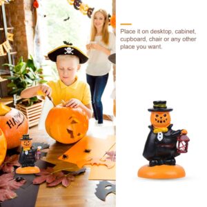 WINOMO 3Pcs Halloween Pumpkin Figurine Decorations,Halloween Pumpkin & Ghost Statue for Halloween Christmas Birthday Decor