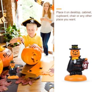 WINOMO 3Pcs Halloween Pumpkin Figurine Decorations,Halloween Pumpkin & Ghost Statue for Halloween Christmas Birthday Decor