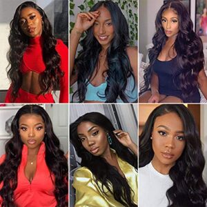 Body Wave Bundles Human Hair 4 Bundles (20 18 16 14 inches) 10A Brazilian Virgin Human Hair Bundles Body Wave 100% Unprocessed Human Hair Wavy Extensions Natural Color by Aelinsi