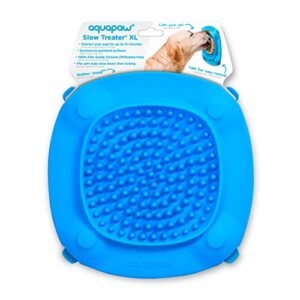 aquapaw premium xl licking mat for dogs & cats | non-slip slow feeding mat for food, treats, peanut butter | dog anxiety relief & boredom reducer with suction cups | great for bathing, grooming - blue
