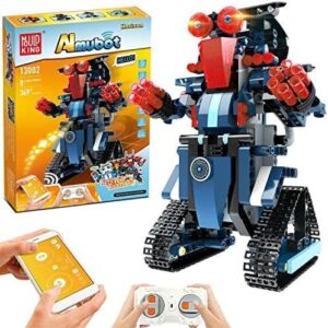stem robot toys for kids, science building block kit for boy and girl, educational remote control toy with app control for learning for 8 9 10 11 12 13 year old boys and girls (dark blue)
