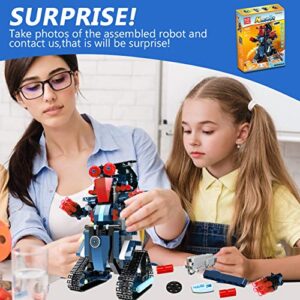 STEM Robot Toys for Kids, Science Building Block Kit for Boy and Girl, Educational Remote Control Toy with App Control for Learning for 8 9 10 11 12 13 Year Old Boys and Girls (Dark Blue)