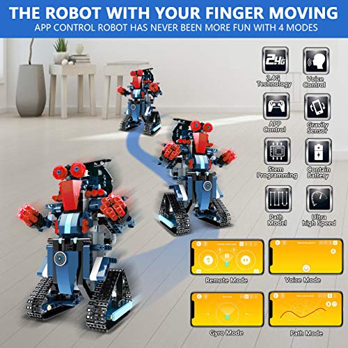 STEM Robot Toys for Kids, Science Building Block Kit for Boy and Girl, Educational Remote Control Toy with App Control for Learning for 8 9 10 11 12 13 Year Old Boys and Girls (Dark Blue)