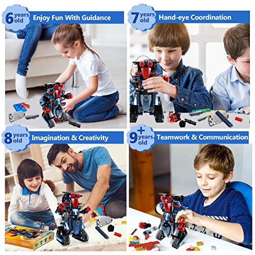 STEM Robot Toys for Kids, Science Building Block Kit for Boy and Girl, Educational Remote Control Toy with App Control for Learning for 8 9 10 11 12 13 Year Old Boys and Girls (Dark Blue)