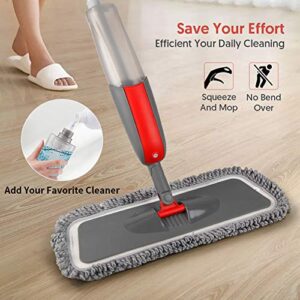 Spray Mops for Floor Cleaning Microfiber Floor Mops with 3 Washable Reusable Pads A Refillable Bottle and Scrubber MEXERRIS Dry Wet Flat Mop with Sprayer for Hardwood Laminate Wood Floor Cleaning