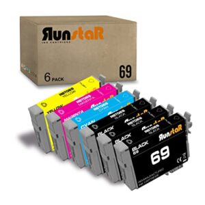 run star remanufactured ink cartridege replacement for epson 69 t069 to use with stylus c120 cx5000 cx6000 cx8400 cx9400 nx215 nx305 nx400 nx410 nx415 nx515 workforce 1100 30 310 615 (6 pack)