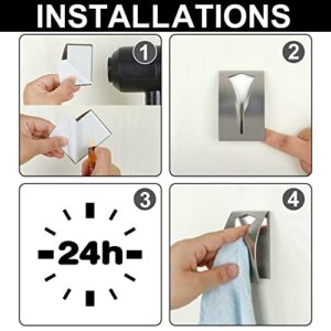 Waldd 3 Pieces Self Adhesive Towel Hook Holder Grabber Kitchen Dish Towel Hook Wall Mount Non-Drilling Towel Hangers Rack Hand Towel Hook Tea Towel Holders for Bathroom Kitchen