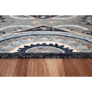 Lr Home Ox Bay Constance Multi Traditional Medallion Organic Wool Indoor Hearth Area Rug