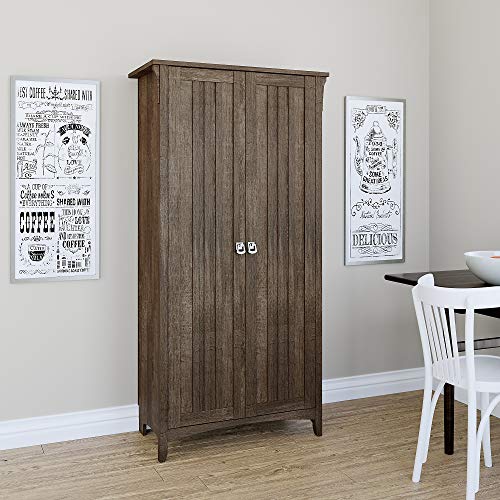 Bush Furniture Salinas Kitchen Pantry Cabinet with Doors, Ash Brown