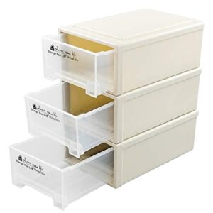 sosody plastic compact stacking storage drawer unit, 6 quart, 3 packs
