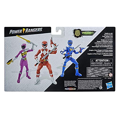 Power Rangers Beast Morphers Special Episode 3-Pack Action Figure Toys Dino Thunder Blue Ranger, Mighty Morphin Red Ranger, Dino Charge Pink Ranger (Amazon Exclusive)