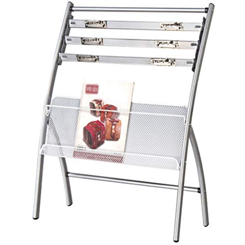 Book Shelf Magazine Rack Newspaper Holder Storage Rack Files Rack Metal Stratification Freestanding Display Rack Materials Robust 63.5X27X82CM MUMUJIN