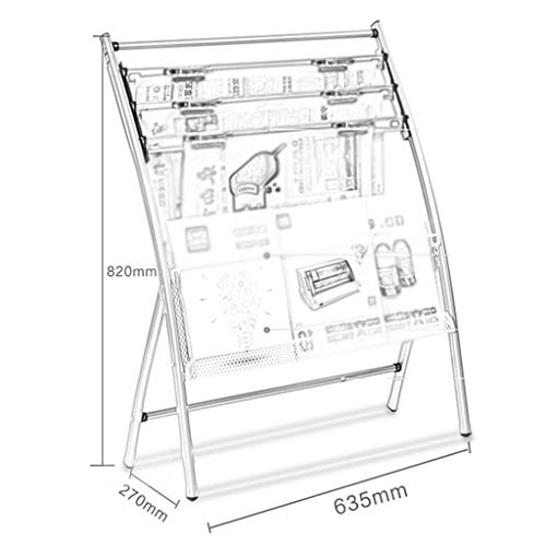 Book Shelf Magazine Rack Newspaper Holder Storage Rack Files Rack Metal Stratification Freestanding Display Rack Materials Robust 63.5X27X82CM MUMUJIN