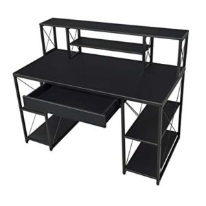 SSLine 47 Inch Computer Home Office Desk with Hunch,Modern Computer Desk with Open Shelves,Writing Desk Study Writing Table with Drawer,PC Laptop Study Table Workstation for Home Office