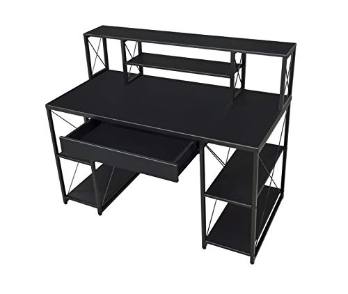 SSLine 47 Inch Computer Home Office Desk with Hunch,Modern Computer Desk with Open Shelves,Writing Desk Study Writing Table with Drawer,PC Laptop Study Table Workstation for Home Office