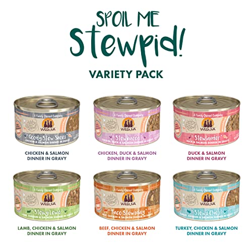 Weruva Classic Stews Cat Food, Spoil Me Stewpid! Variety Pack, 3oz Can (Pack of 18)
