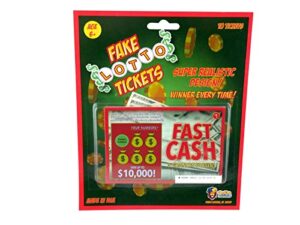 jereco global phony fake lotto tickets set of 10 super realistic scratch off lottery ticket joke prank (1 pack)