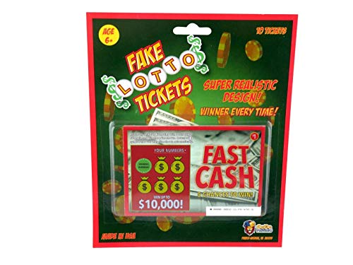 Jereco Global Phony Fake Lotto Tickets Set of 10 Super Realistic Scratch Off Lottery Ticket Joke Prank (1 Pack)