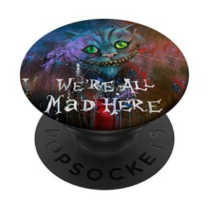 retro watercolor graffiti smile cat - we're all mad here popsockets popgrip: swappable grip for phones & tablets