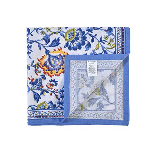 Cloth Napkins Set of 12 Cotton Linen Blend Printed Dinner Napkins Perfect for Parties Dinners Weddings Cocktail Christmas Napkins Cloth 20x20 Blue Floral