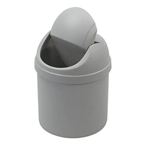 eudokkyna mini desktop trash can, tiny trash bin with lid (grey)