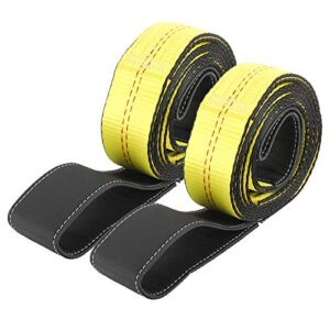 novelbee 2 pack of 2 inch x10 feet lift sling strap,recovery tow straps with protective loops
