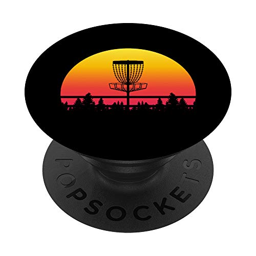 Retro Disc Golf Graphic Design - Vintage Frisbee Player Gift PopSockets PopGrip: Swappable Grip for Phones & Tablets