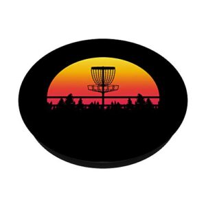 Retro Disc Golf Graphic Design - Vintage Frisbee Player Gift PopSockets PopGrip: Swappable Grip for Phones & Tablets