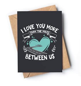 long distance card for boyfriend, girlfriend, wife, husband. | original card with envelope for long distance relationship or friendship | unique present for someone who is going away